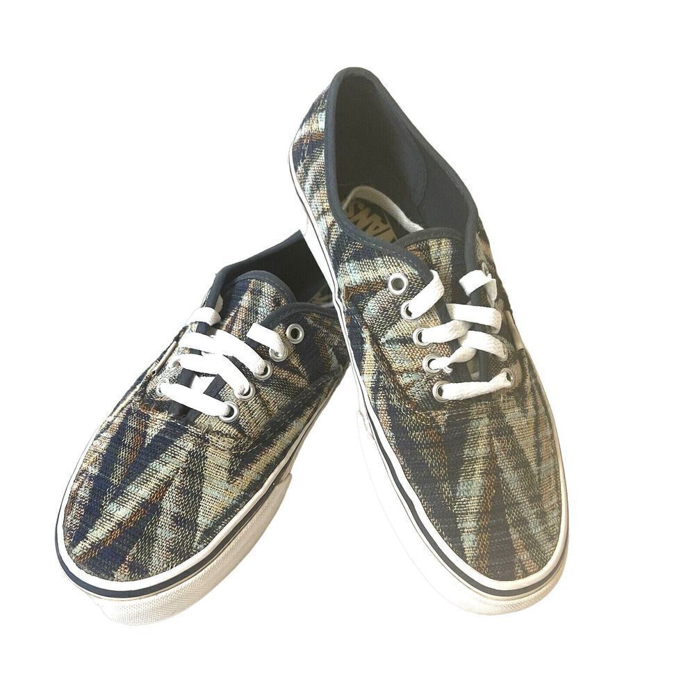 VANS Off The Wall Womens 9.5 Diagonal Stripes Low Top Sneaker Skate Shoe Lace Up